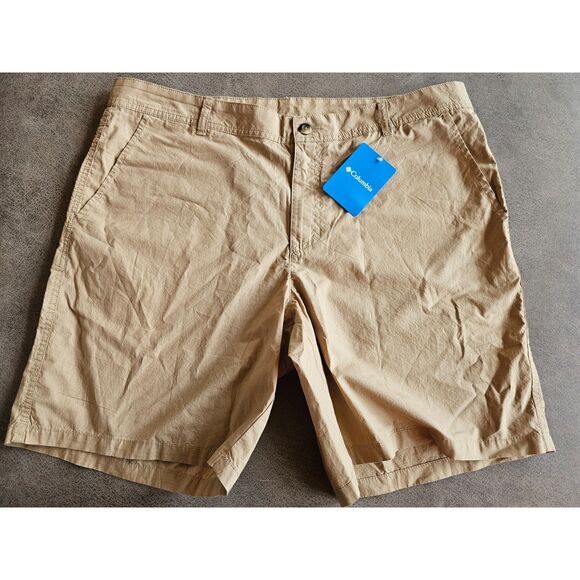 ALK Men's 38 Columbia 8" Washed Out Short Khaki Chino Shorts NEW - Picture 1 of 10